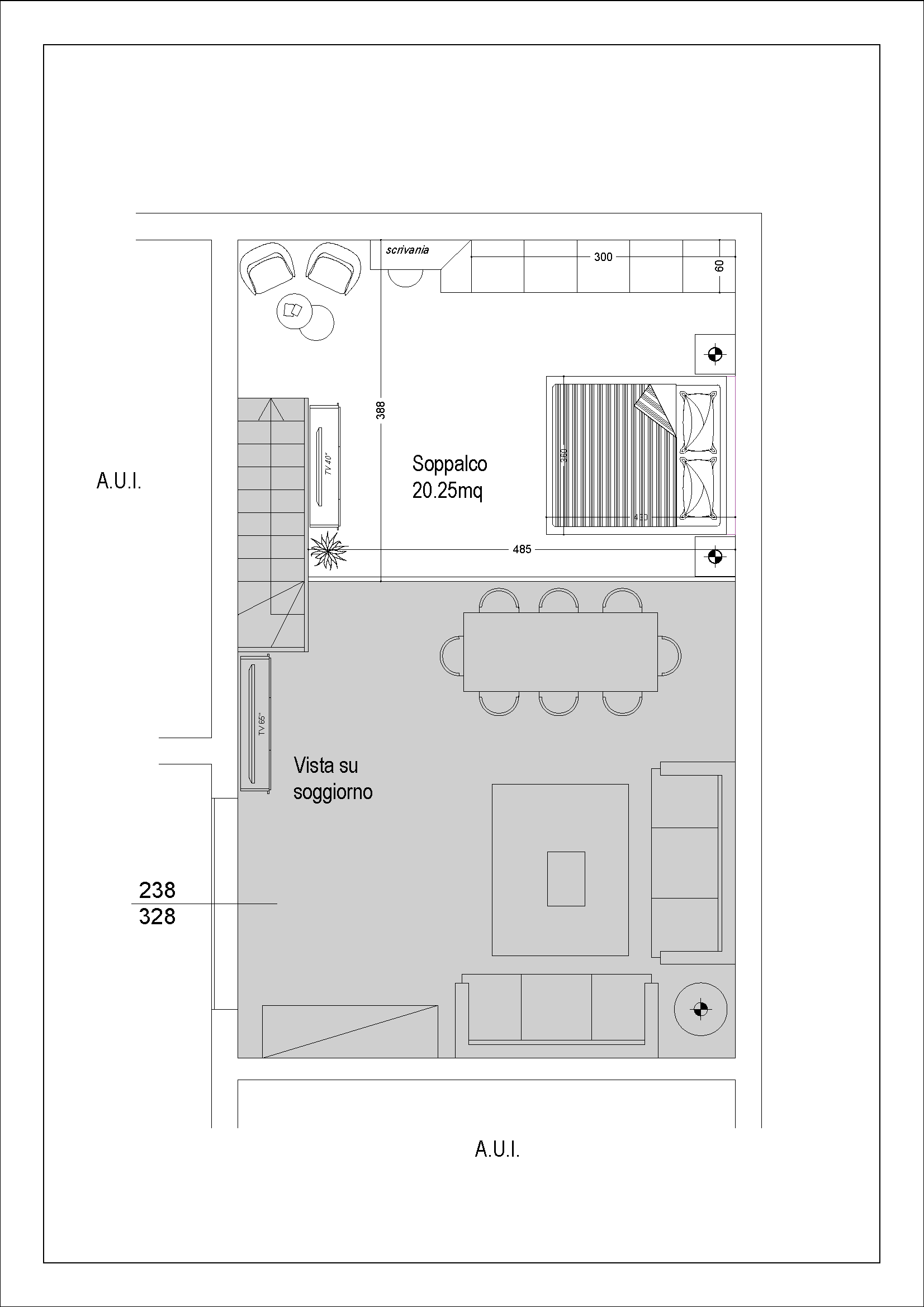 Progetto fattibilita' locale accessorio, soppalco