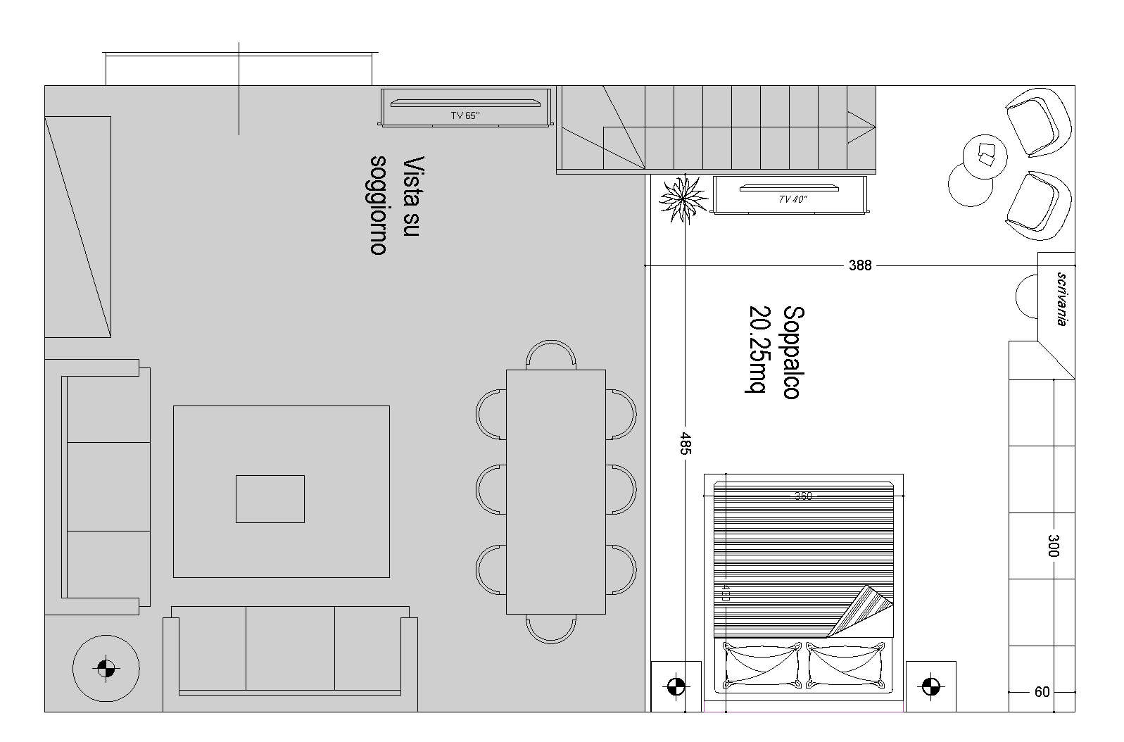 Progetto fattibilita' locale accessorio, soppalco