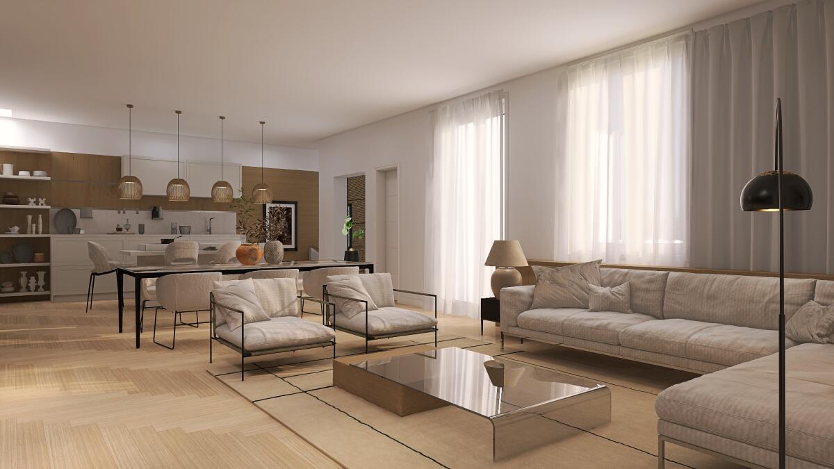 Render open space piano primo